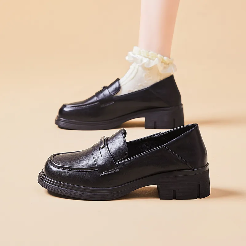 Bull Charm Loafers Women's Black-5