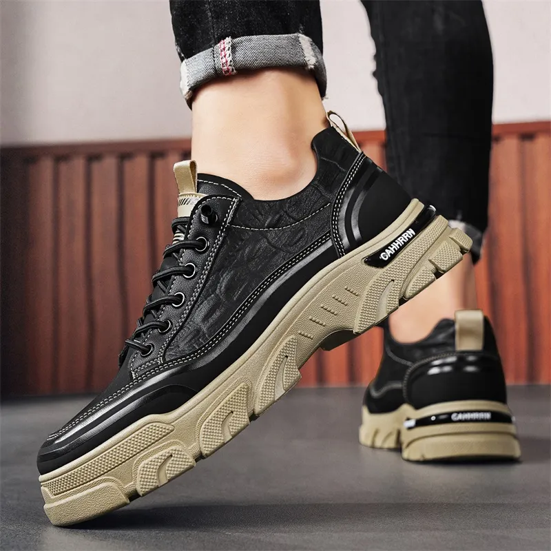Bull Charm Abrasion-Resistant Low-Top Chunky Sneakers Men's-15