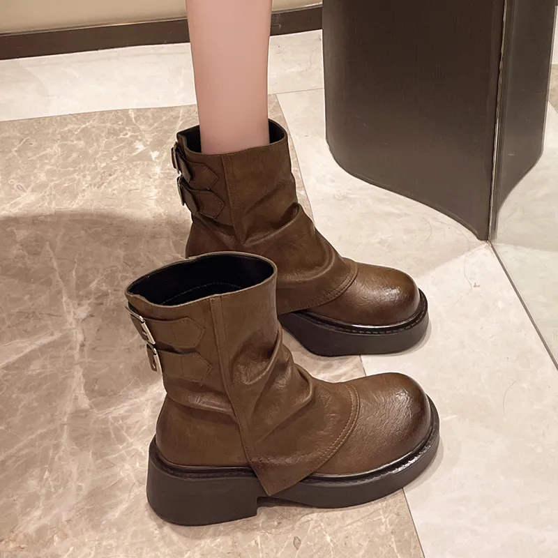 Bull charm Ankle Boots Women's Black/Brown-8