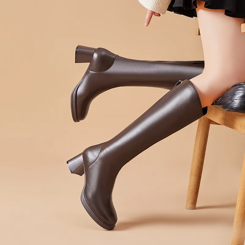 Bull Charm Knee high Boots 6cm Women's-10