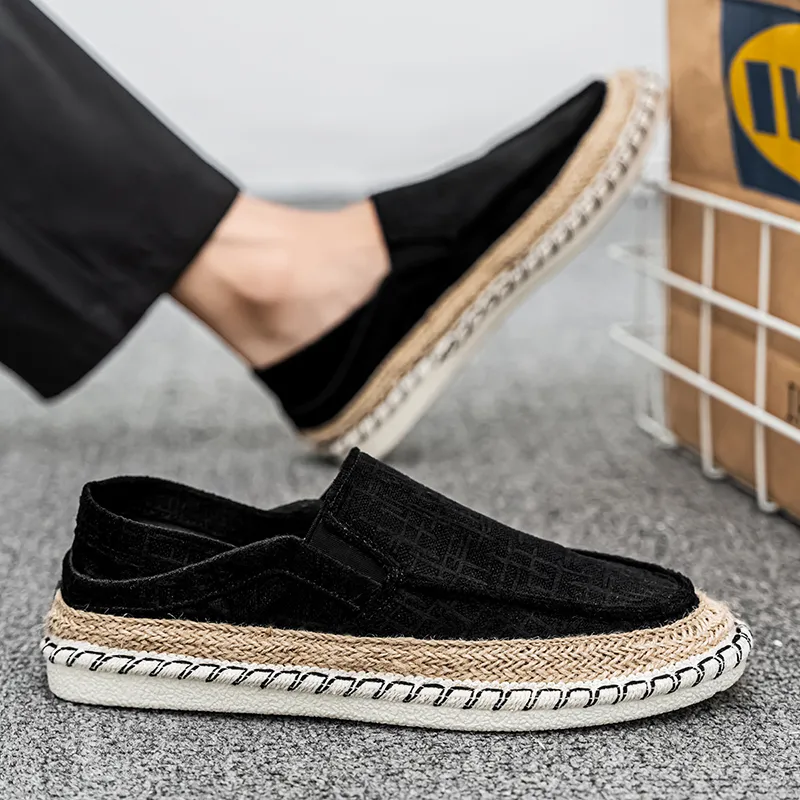 Bull charm Espadrilles Men Black/White/Khaki-1