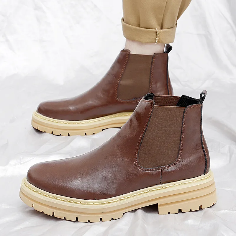Bull charm Chelsea Boots Men Brown/Gray/Black/Brown With Cotton/Gray With Cotton/Black Padded-20