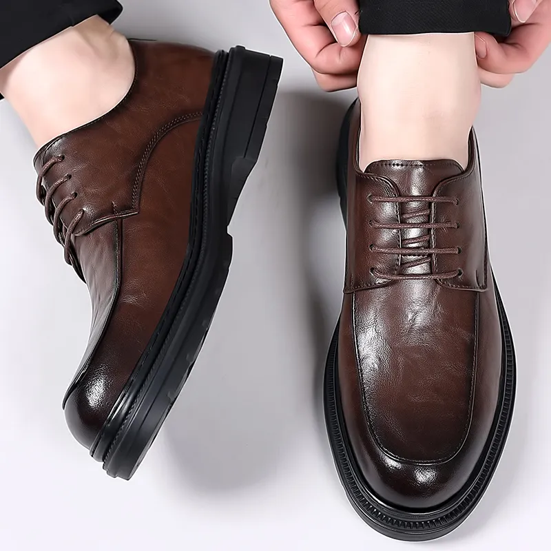 Bull charm Men's Casual Shoes Men Low Top Black/Brown-6