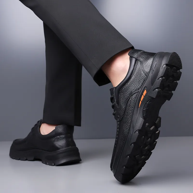 Bull charm Men's Casual Shoes Men Low Top Black/Brown-4
