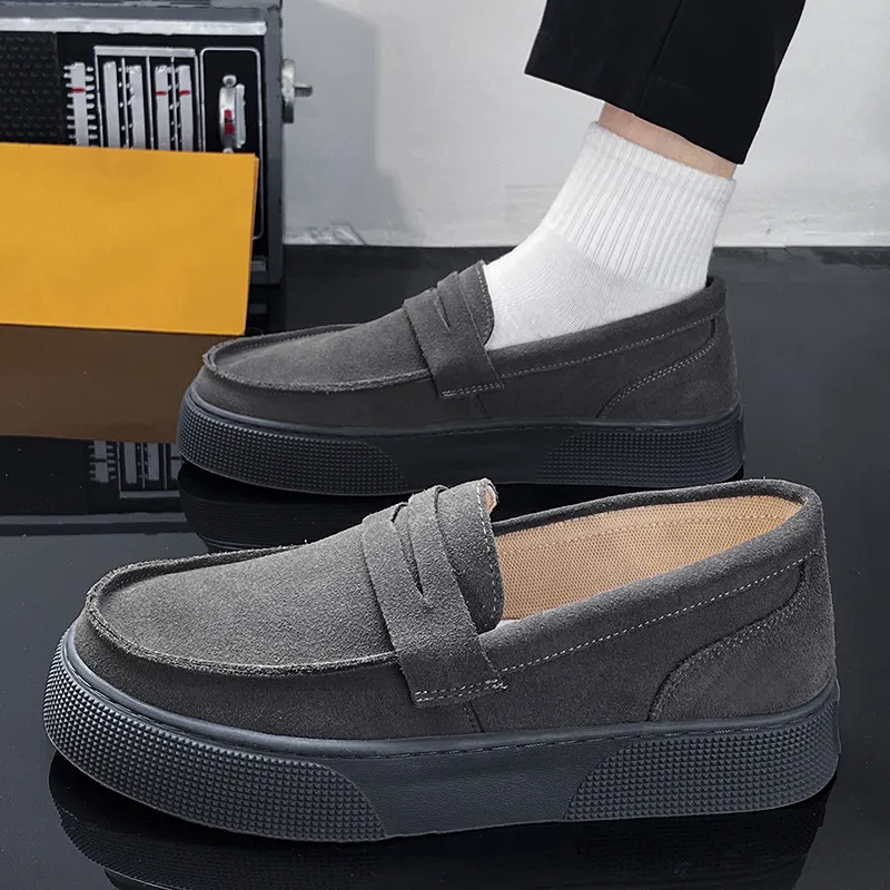 Bull charm Loafers Men Black/Gray/Brown-7