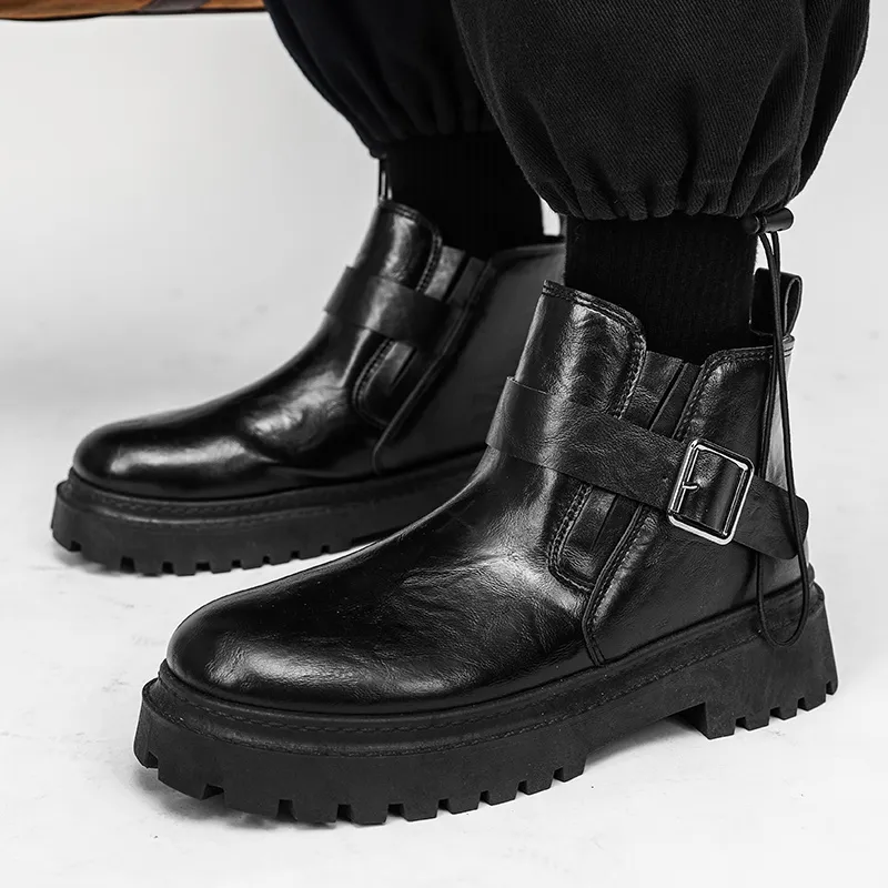Bull charm Ankle Boots Men Black/Brown-1