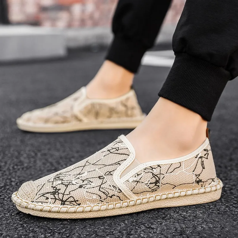 Bull charm Espadrilles Men Black/Beige/White-8