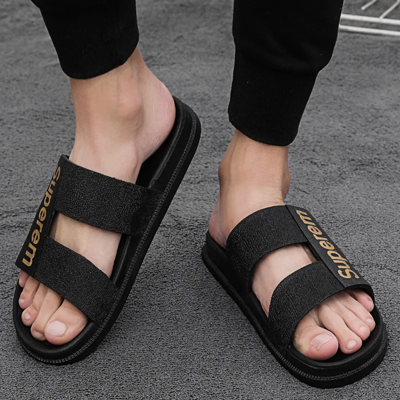 Bull Charm Rubber Sole Abrasion Resistant Slide Slippers Men's-10