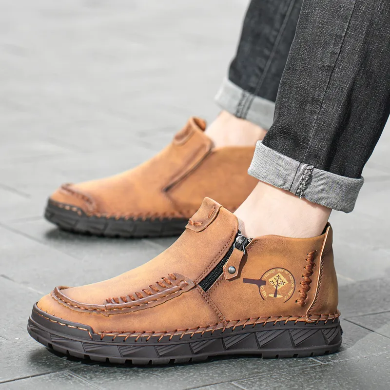 Bull Charm Anti-Slip Wear-Resistant Mid-Top Casual Shoes Men's-2