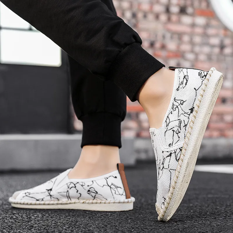Bull charm Espadrilles Men Black/Beige/White-16