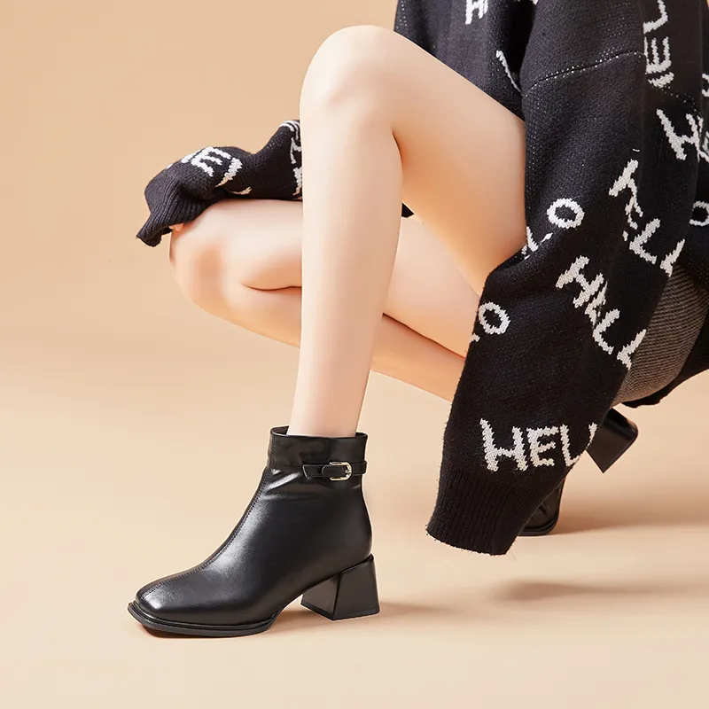 Bull Charm Ankle Boots Women's Black-4