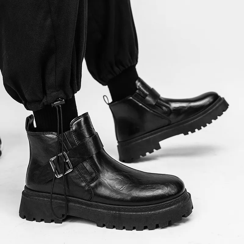 Bull charm Ankle Boots Men Black/Brown-4