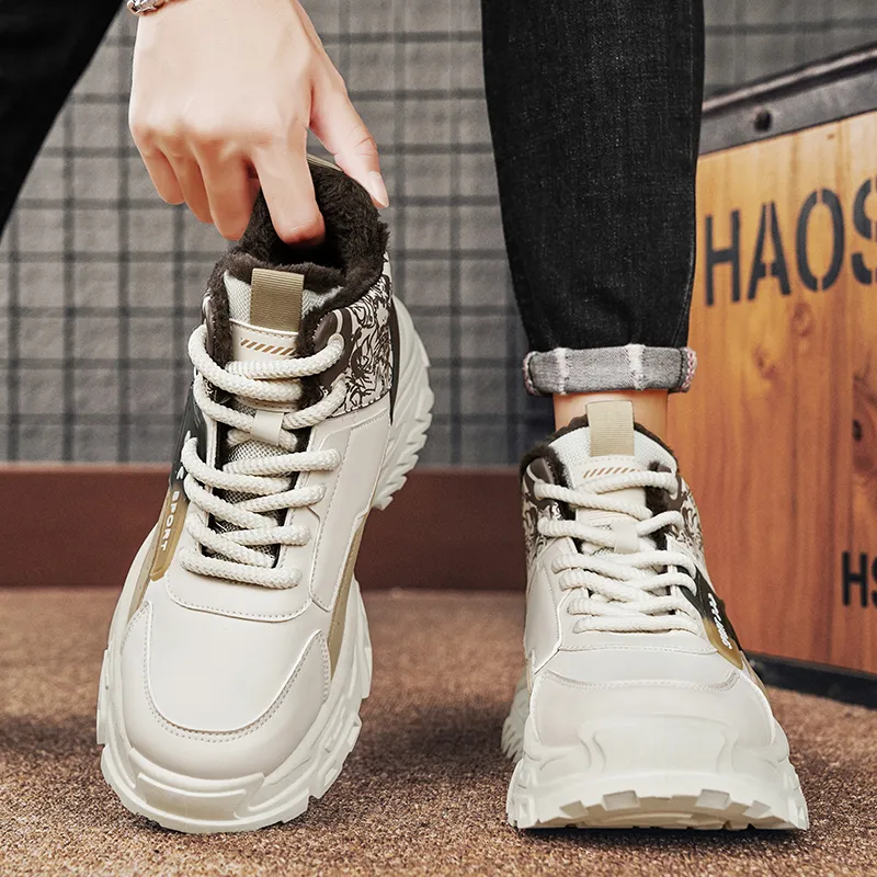Bull Charm Abrasion-Resistant High-Top Casual Shoes Men's-7