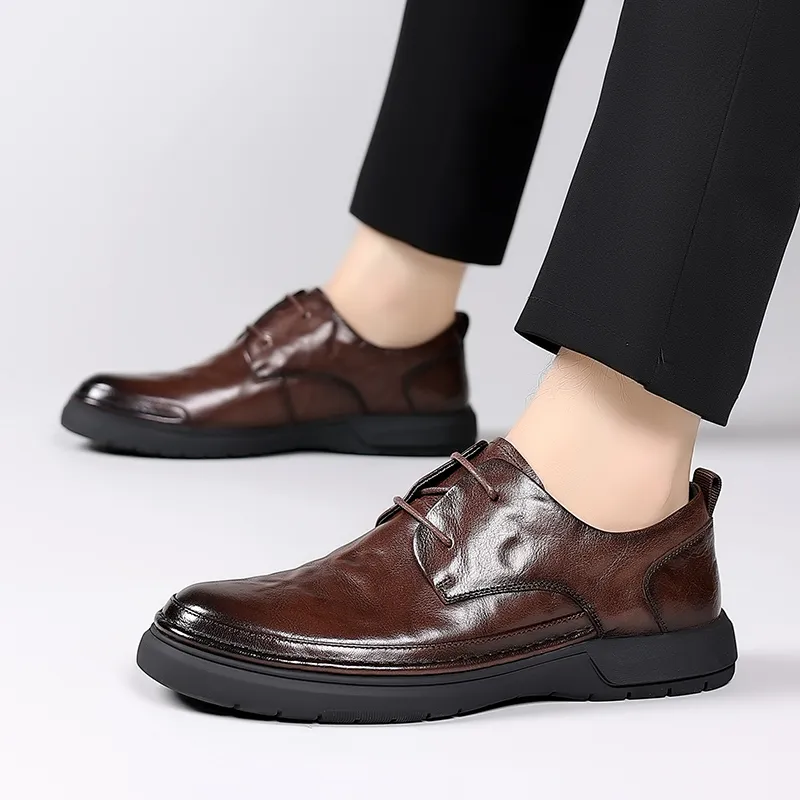 Bull charm Men's Casual Shoes Men Low Top Black/Brown-7