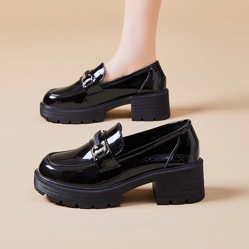 Bull Charm Loafers Women's Black-5