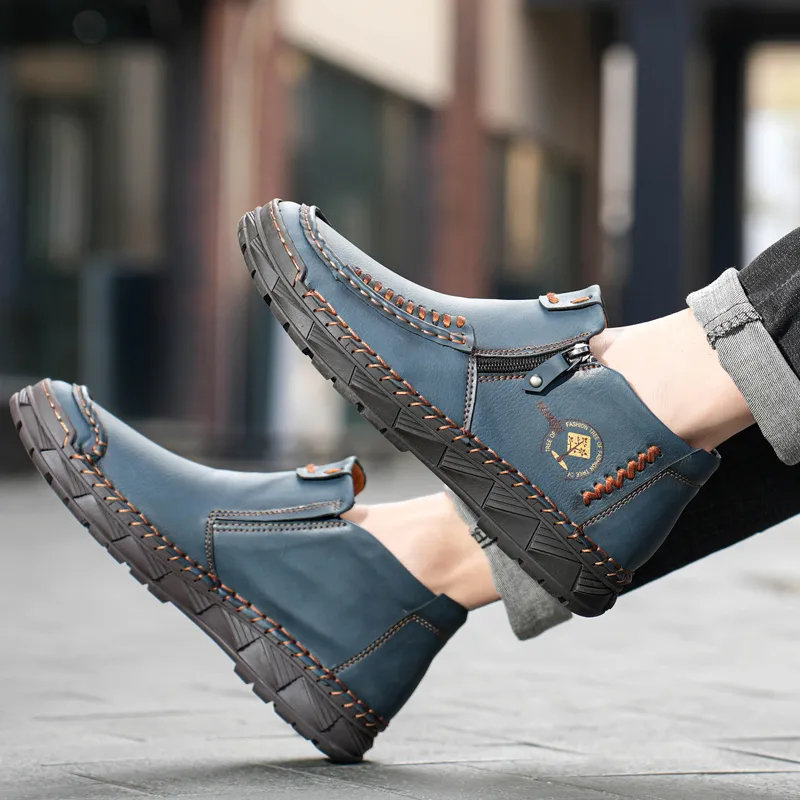 Bull Charm Anti-Slip Wear-Resistant Mid-Top Casual Shoes Men's-4