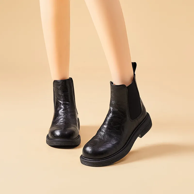 Bull Charm Short Chelsea Boots 4cm Women's-5