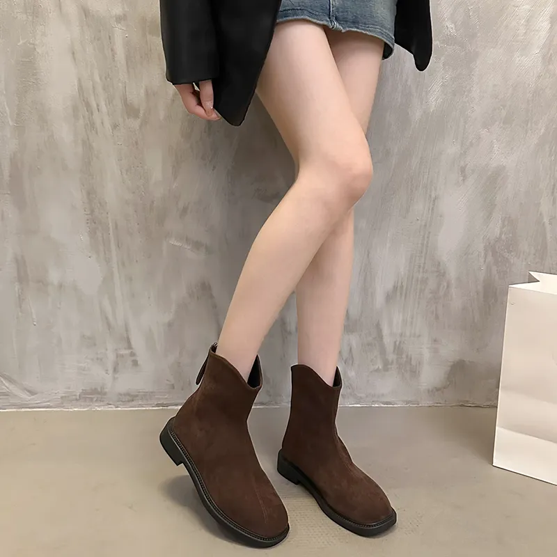 Bull charm Ankle Boots Women's Black/Khaki/Brown-11
