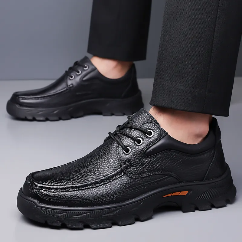 Bull charm Men's Casual Shoes Men Low Top Black/Brown-1
