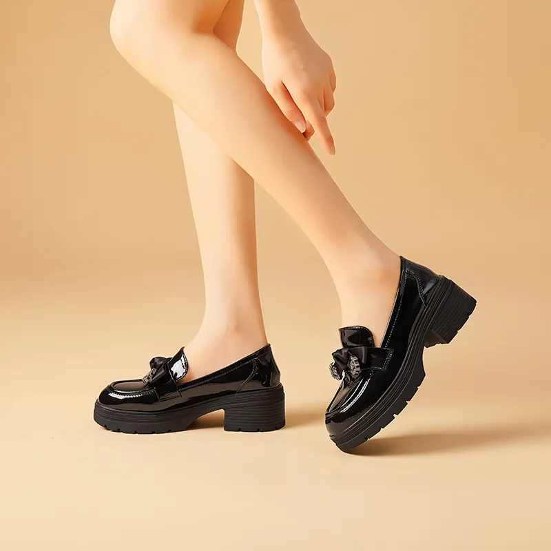 Bull Charm Loafers Women's Black-4