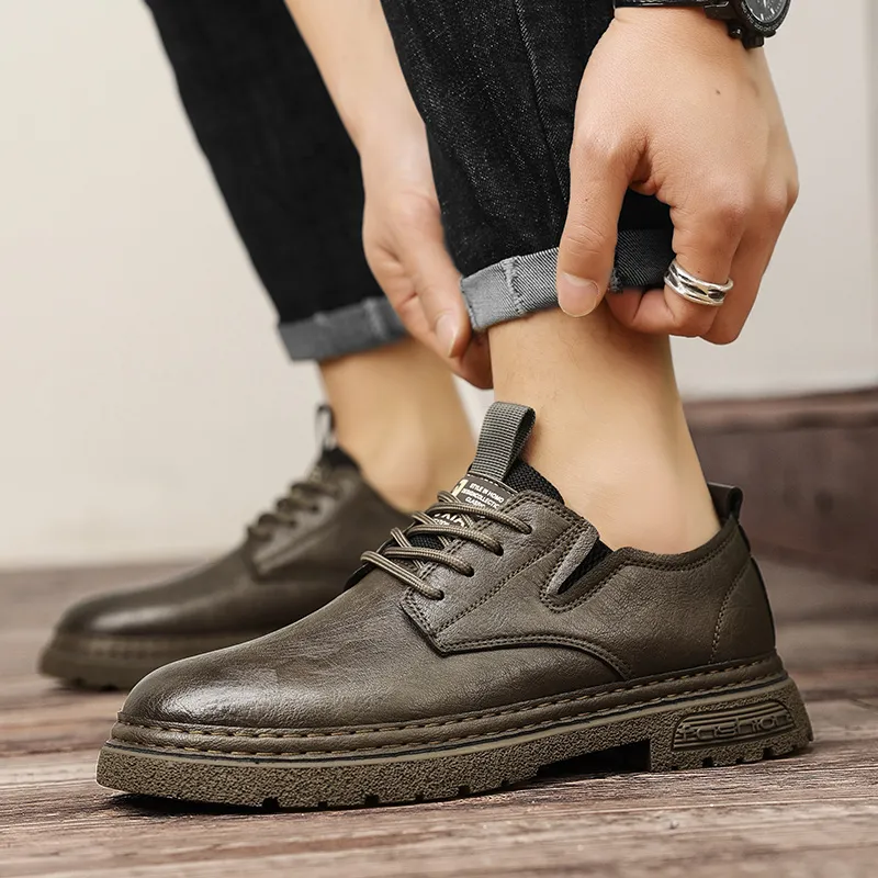Bull charm Casual Shoes Men Low Top Black/Khaki-7