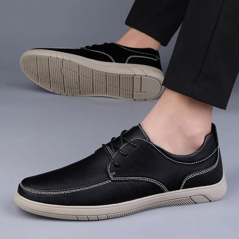 Bull charm Men's Casual Shoes Men Low Top Black/Earth Yellow-1