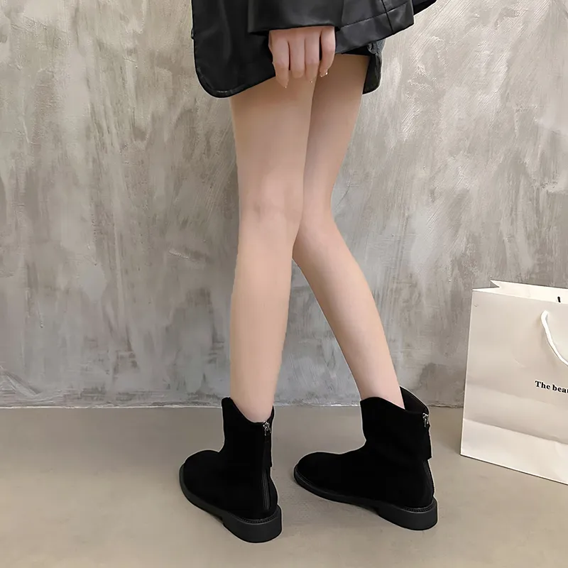 Bull charm Ankle Boots Women's Black/Khaki/Brown-3