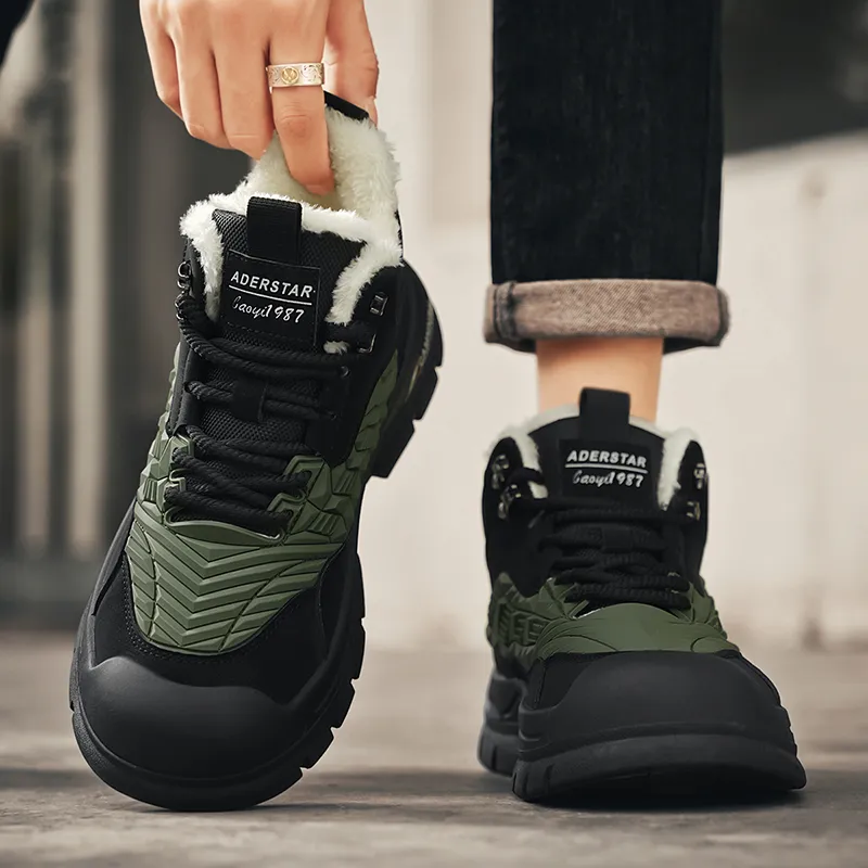 Bull charm Snow Boots Men Black Gray/Black Green-8
