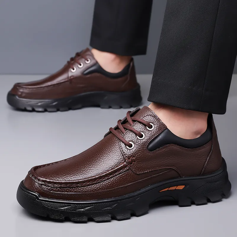 Bull charm Men's Casual Shoes Men Low Top Black/Brown-7