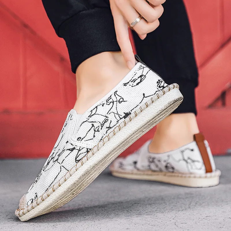 Bull charm Espadrilles Men Black/Beige/White-13