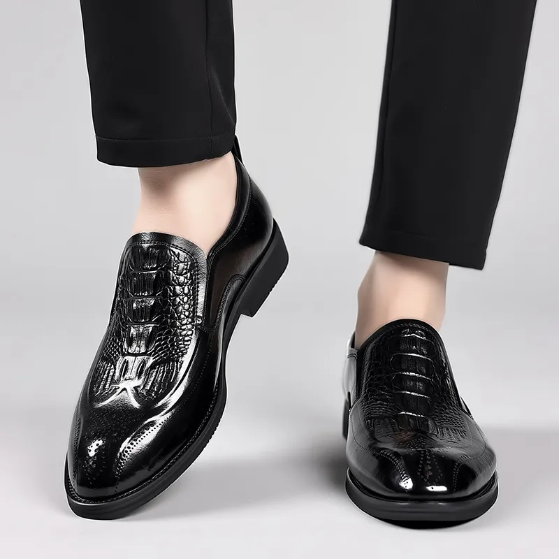 Bull charm Dress Shoes Men Low Top-5