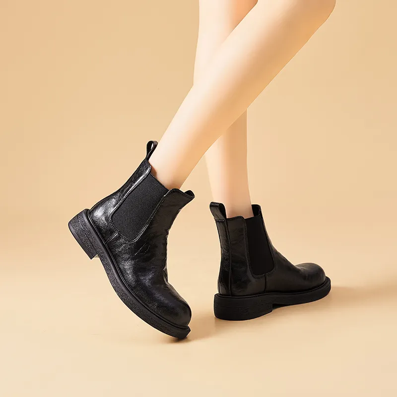 Bull Charm Short Chelsea Boots 4cm Women's-4