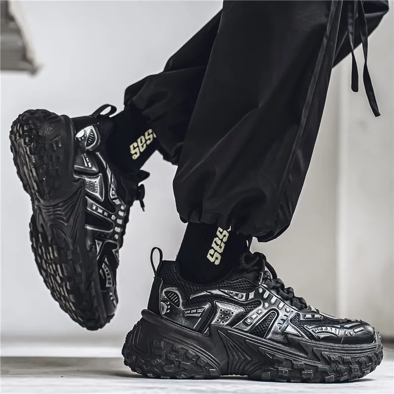 Bull Charm Breathable Height Increasing Cushioning Low-Top Chunky Sneakers Men's-10