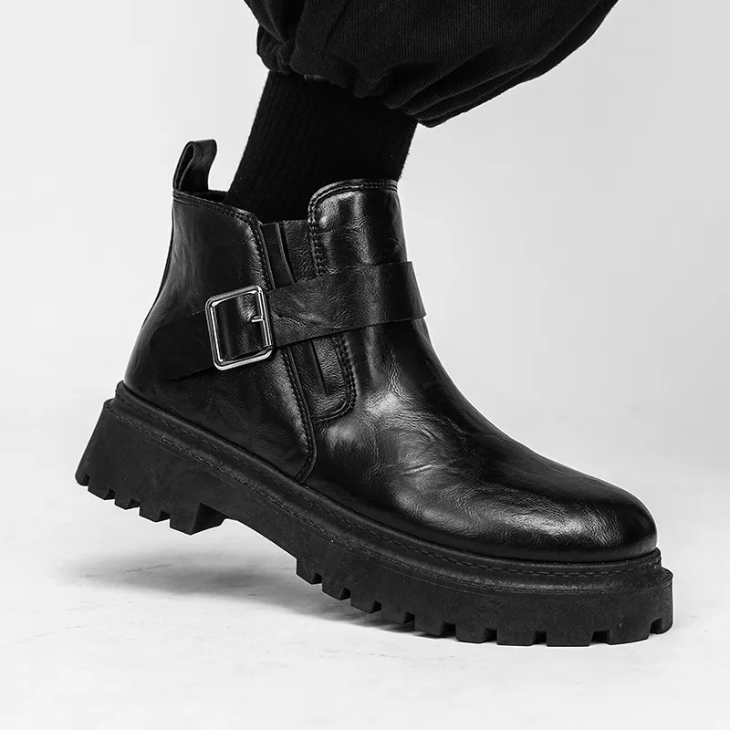 Bull charm Ankle Boots Men Black/Brown-3