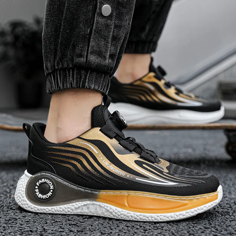Bull charm Casual Shoes Men Low Top Gray Blue/Black Yellow-10