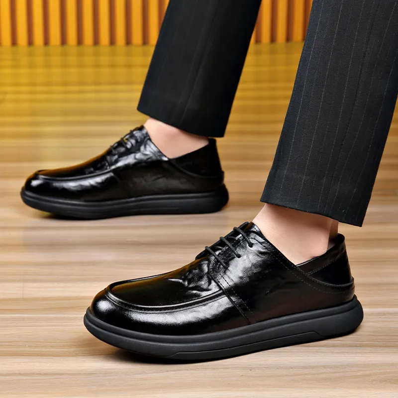 Bull charm Men's Casual Shoes Men Low Top Black/Brown-4