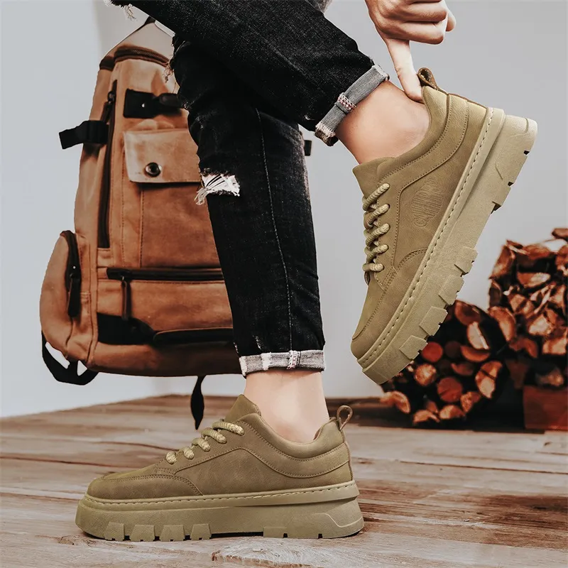 Bull charm Casual Shoes Men Low Top Black/Khaki-8