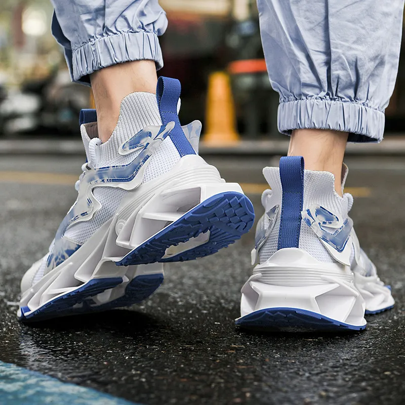 Bull Charm Height Increasing Anti Slip And Wear Resistant Mid Top Chunky Sneakers Men's-13