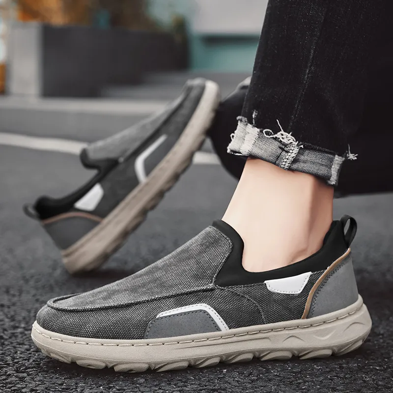 Bull charm Gommino Loafers Men Denim Gray/Denim Blue/Black-3