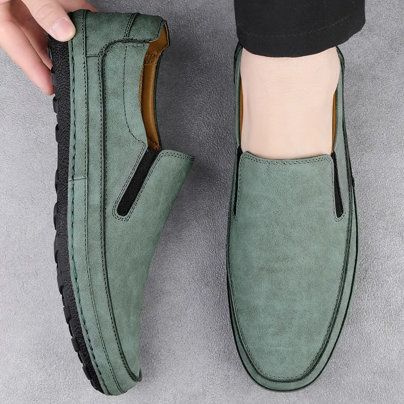 Bull charm Men's Casual Shoes Men Low Top Light Brown/Green/Black-6