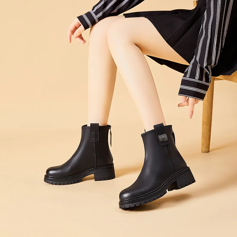 Bull charm Ankle Boots Women's Black/Brown-3