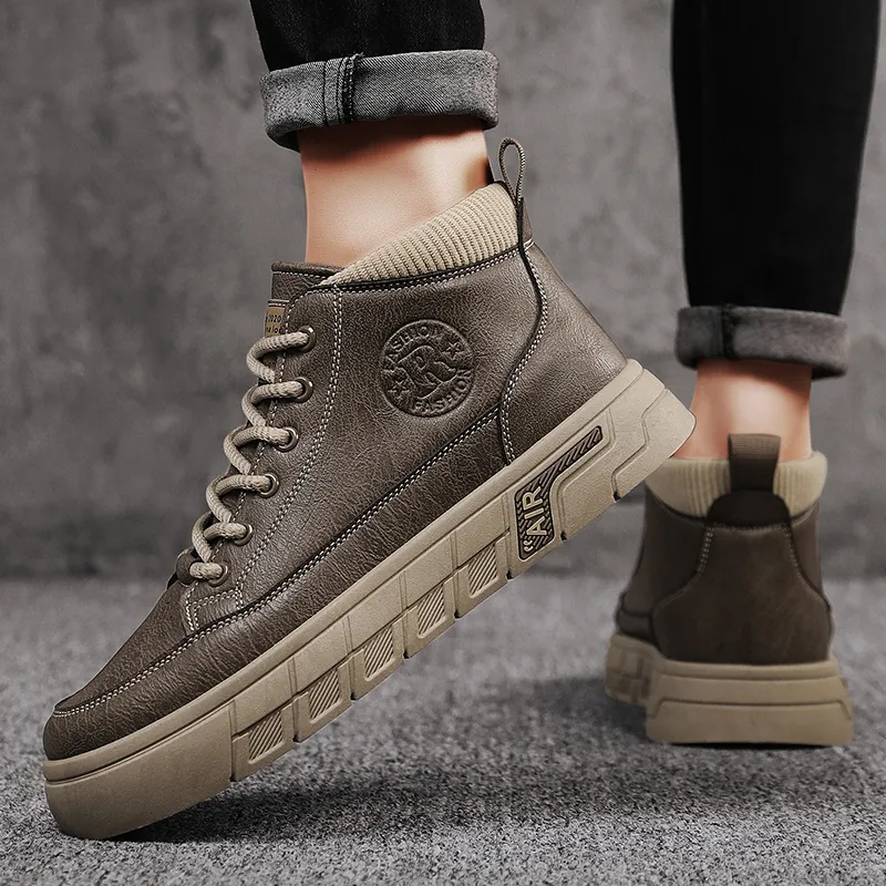 Bull Charm Abrasion Resistant High Top Casual Shoes Men's-8