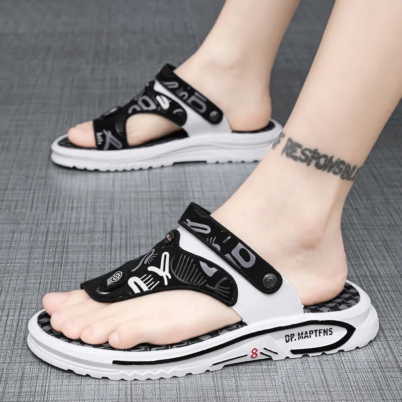 Bull Charm Rubber Sole Abrasion-Resistant Flip Flops Men's-4