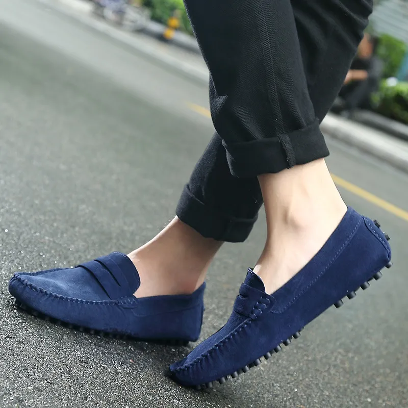 Bull charm Gommino Loafers Men Blue/Light Brown/Burgundy/Black/Gray-3