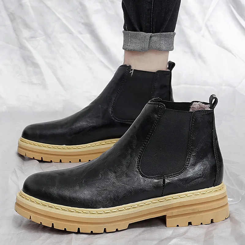 Bull charm Chelsea Boots Men Brown/Gray/Black/Brown With Cotton/Gray With Cotton/Black Padded-14