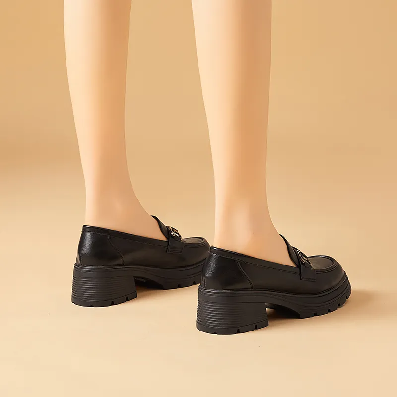 Bull Charm Loafers Women's Black-4