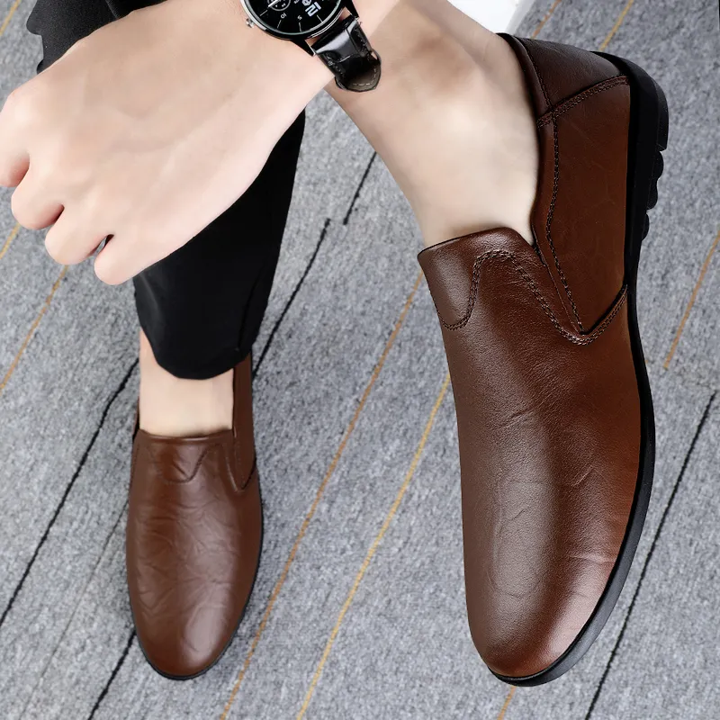 Bull charm Dress Shoes Men Low Top Black/Dark Brown/Red Brown-8