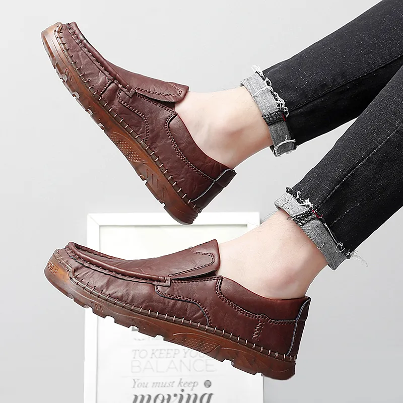 Bull charm Gommino Loafers Men Black/Brown-2