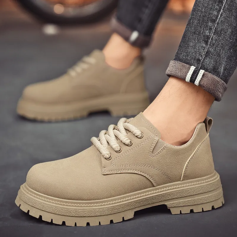 Bull charm Men's Casual Shoes Men Low Top Brown/Black/Khaki-15