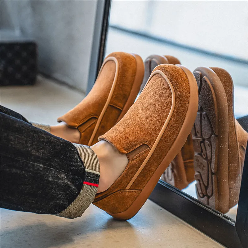 Bull charm Men's Casual Shoes Men Low Top Khaki/Black/Chestnut-4